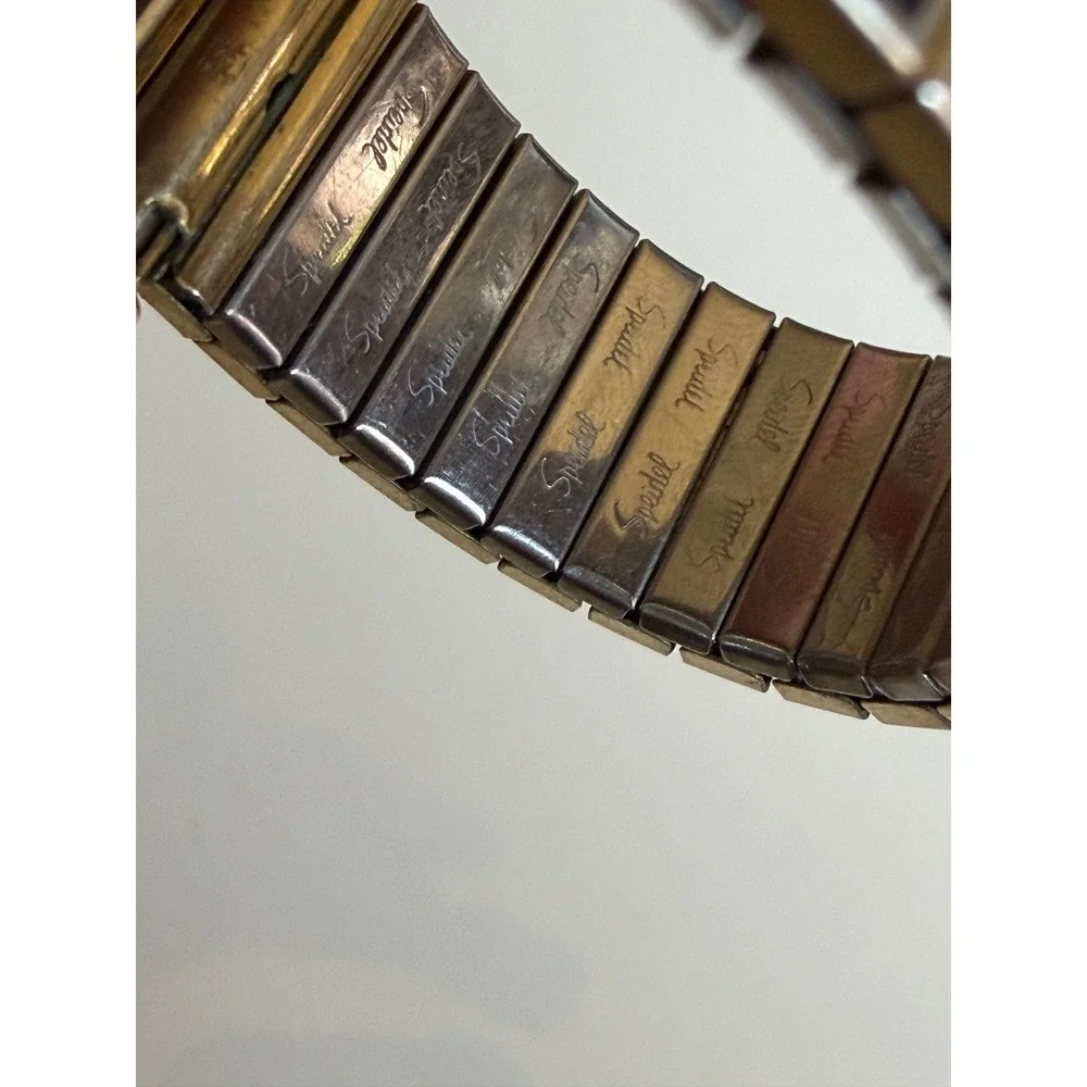 Wittnauer Quartz Watch Mens Black Dial Gold‎ Tone Speidel NOT WORKING  Vintage